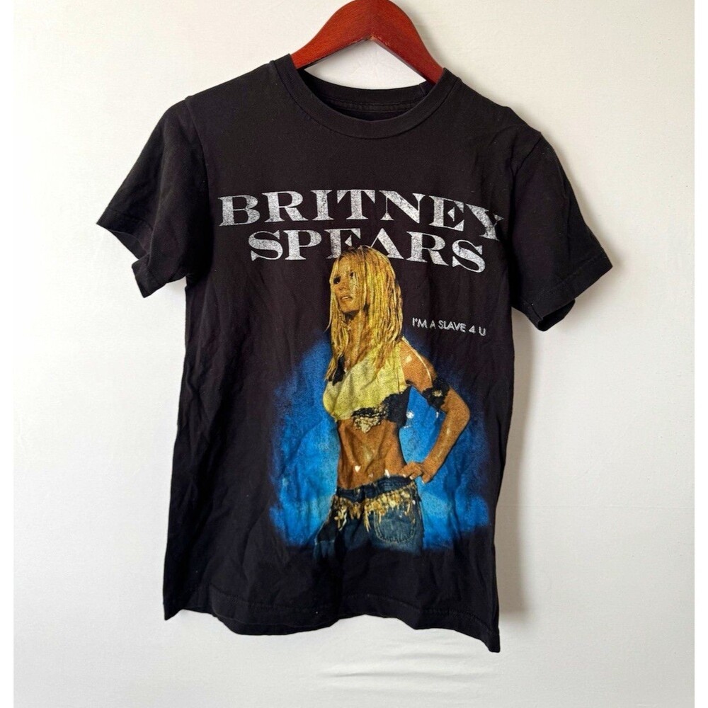 Britney Spears I'm A Slave 4 U Graphic T-Shirt unisex S Black Crew Neck
